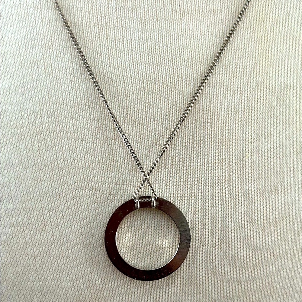 Silver Tone Metal & Rhinestone Necklace - Picture 3 of 4